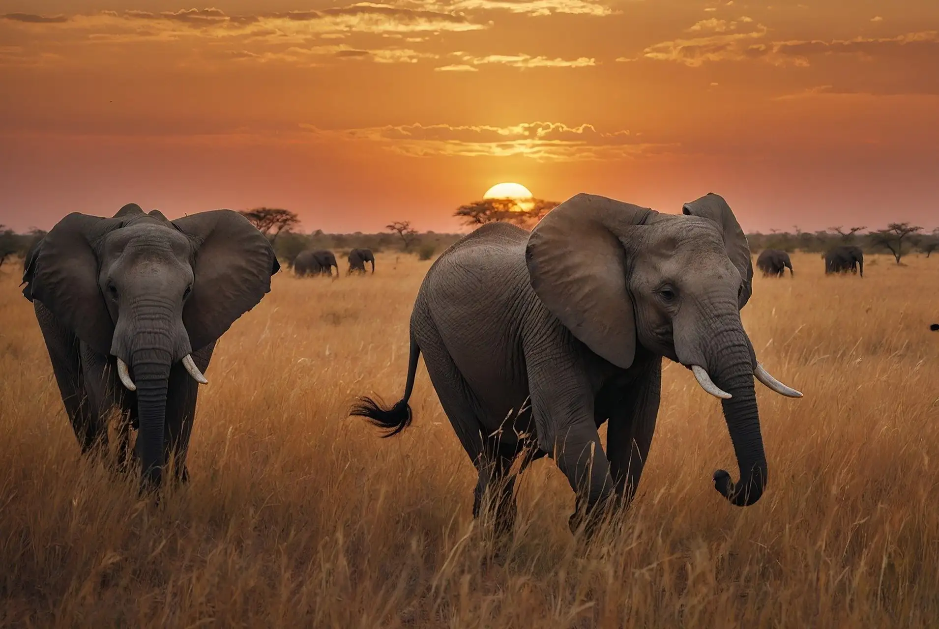 Safari Atardecer Elefantes